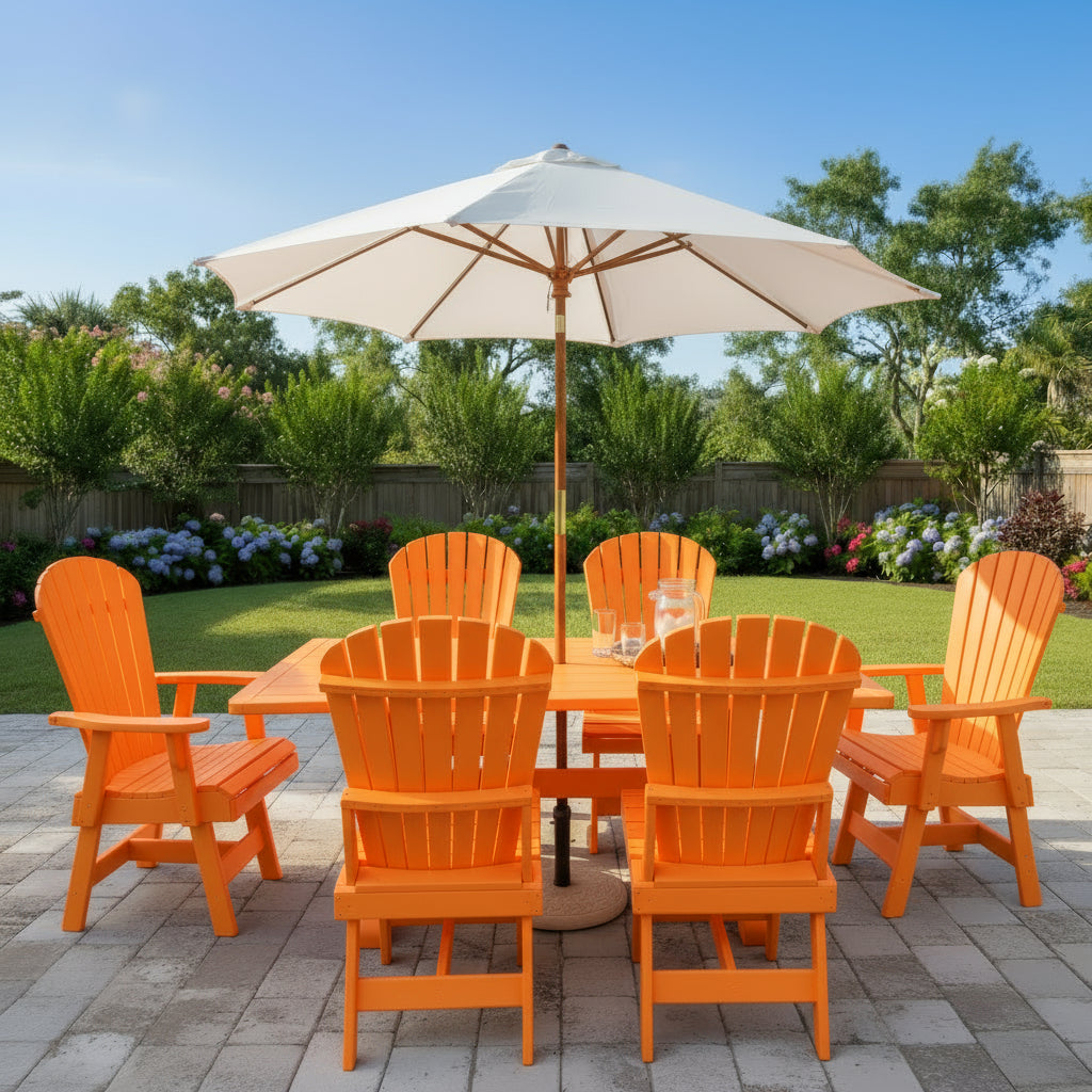 Poly Dining Set for 6 with 6' Trestle Table