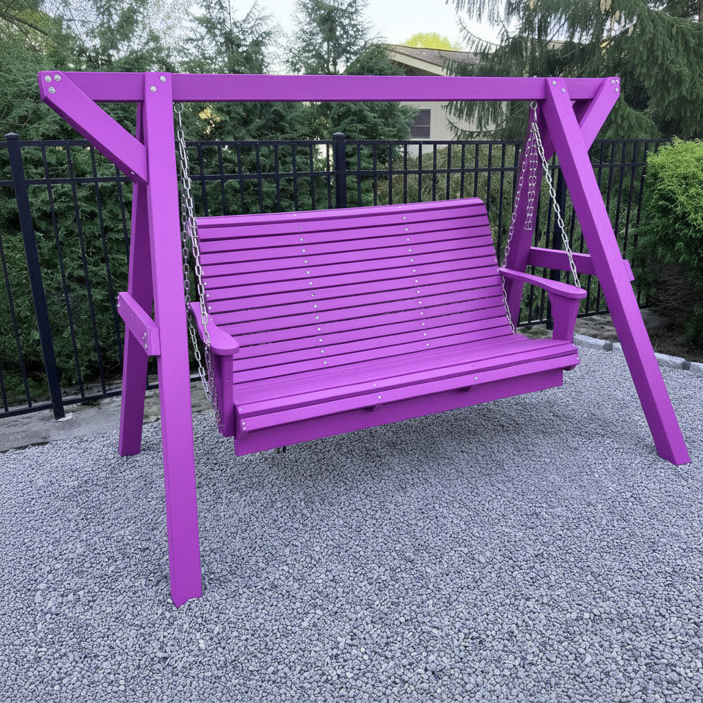 Poly-Luxe Family Porch Swing with Frame