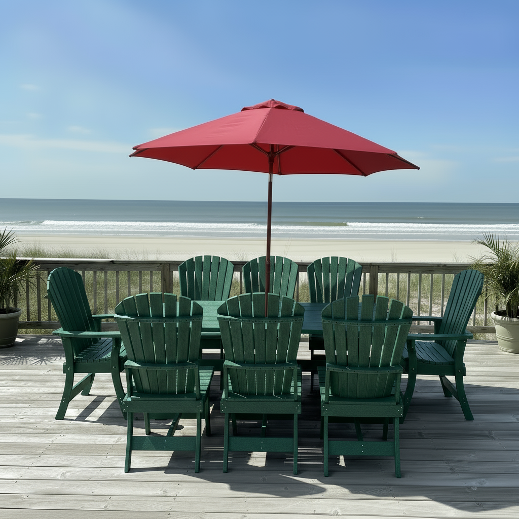 Poly Dining Set for 8 with 6' Trestle Table