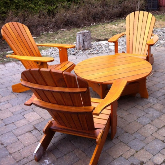 Adirondack chairs and coffee table