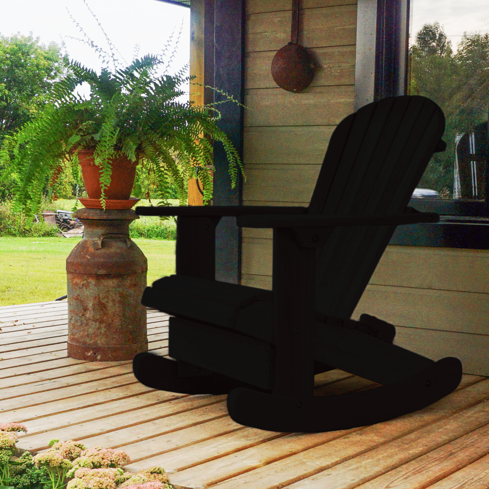 black  adirondack rocking chair