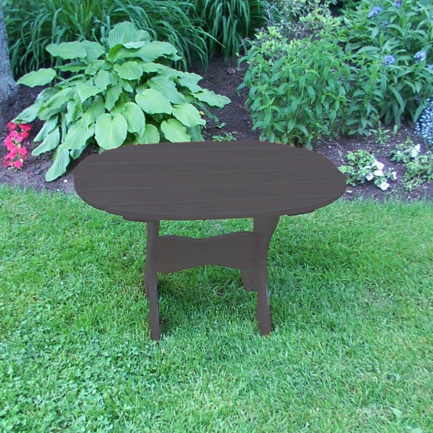 wood side table outdoors