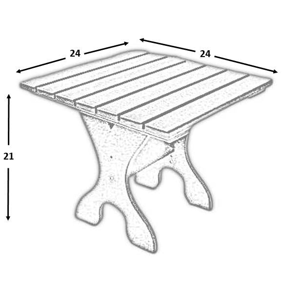 Poly-Luxe Plastic Square Side Table