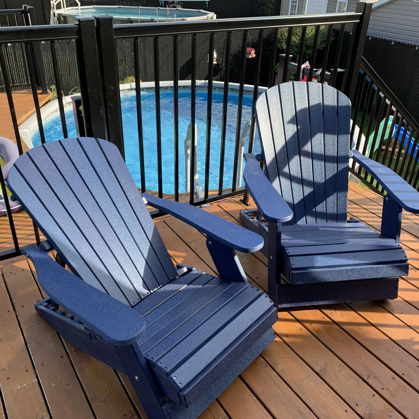 blue reclining adirondack chairs