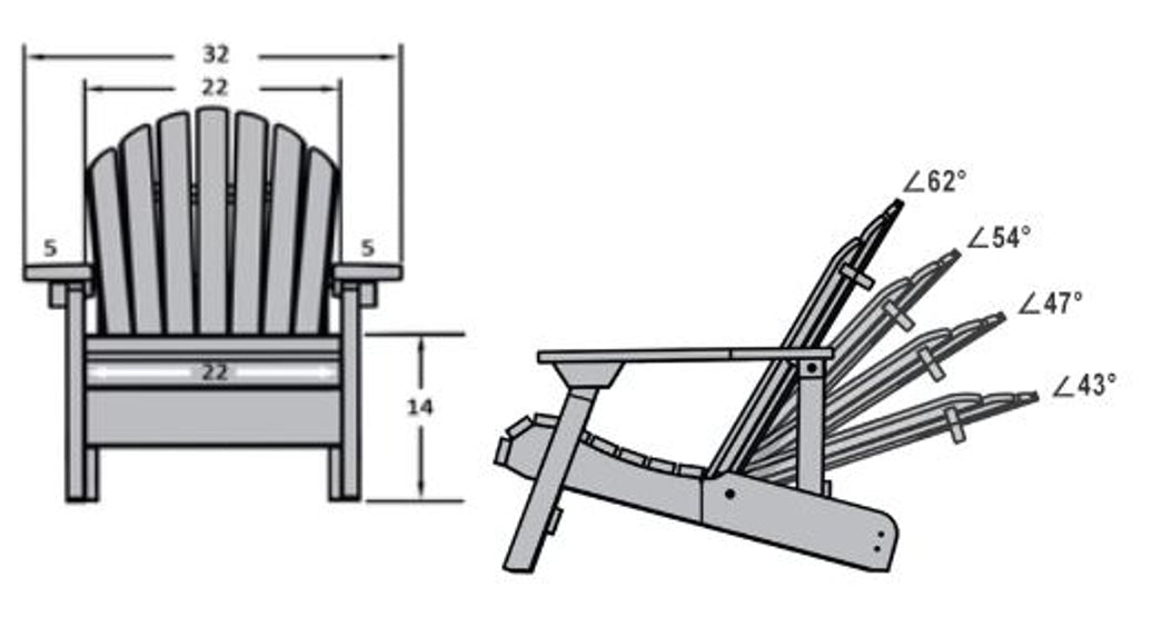 Poly-Luxe Plastic Reclining Muskoka Chair